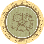 Name Doodles - Round Address Labels/Stickers (Leonie Yellow)
